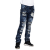 Custom Men’s Distressed Slim Fit Jeans Ripped Stretch Denim Pants for Streetwear Style