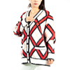 Custom Trendy Color Block Sweater Mohair Knit Cardigan for Women Oversized Unisex Knitwear