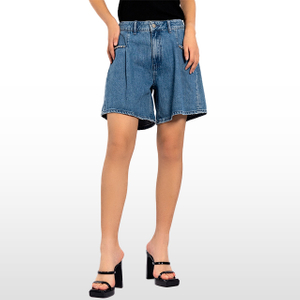 Custom Loose Jean Shorts for Women Rhinestone Embellished