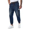 Custom Men’s Elastic Waist Denim Jogger Pants Casual Tapered Fit Streetwear Jeans