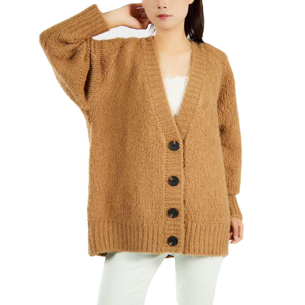 Guangzhou Factory Custom Loose Vintage Knit Cardigan for Women |
