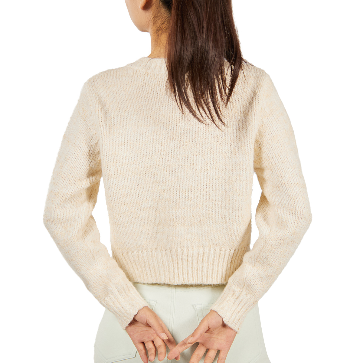 Women’s Core-Spun Yarn Cardigan with Sequin Elegant Knit Outerwear
